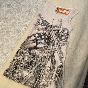 Harley Davidson white tank